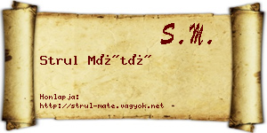 Strul Máté névjegykártya
